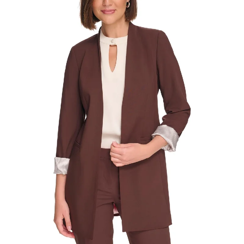 Calvin Klein Womens Petites Suit Separate Long Open-Front Blazer