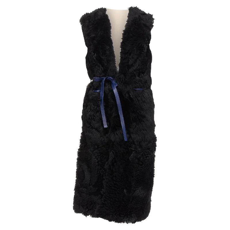 Marni lamb shearling fur leather belted belt